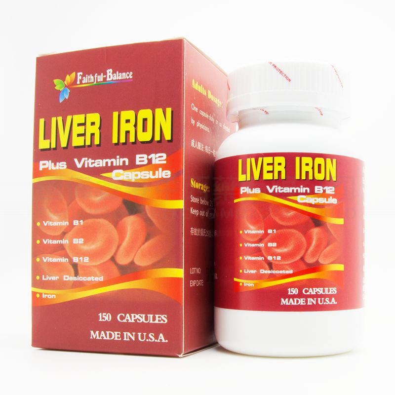 Faithful-Balance LIVER IRON 鐵的補充劑 維他命B12 (150粒)