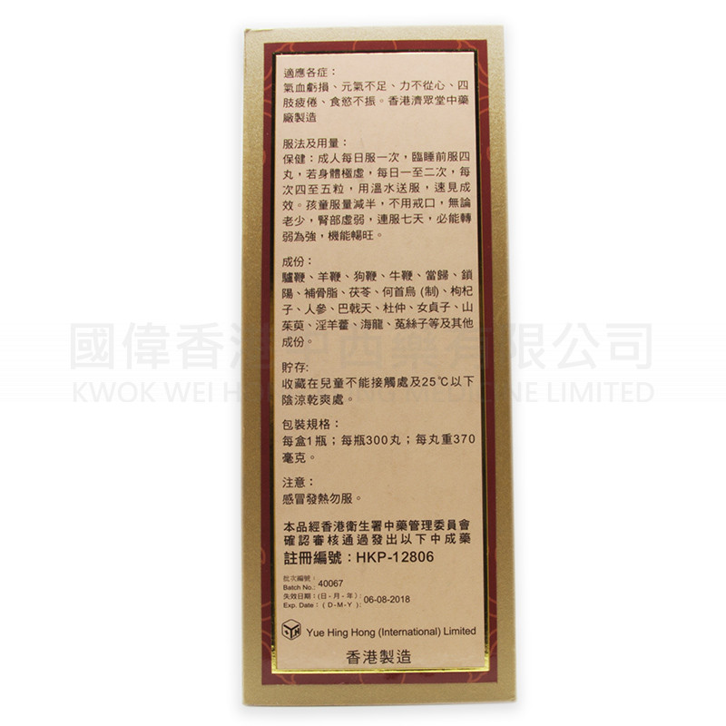 Yik Bao Yuen Gik Pan Ng Bin Seal Pills (300 pills)