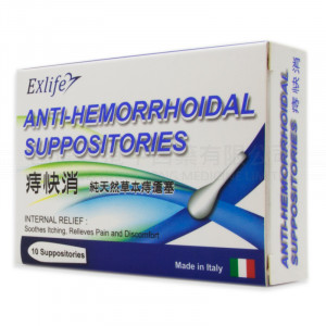 Exlife ANTI-HEMORRHOIDAL SUPPOSITORIES (10 capsules)