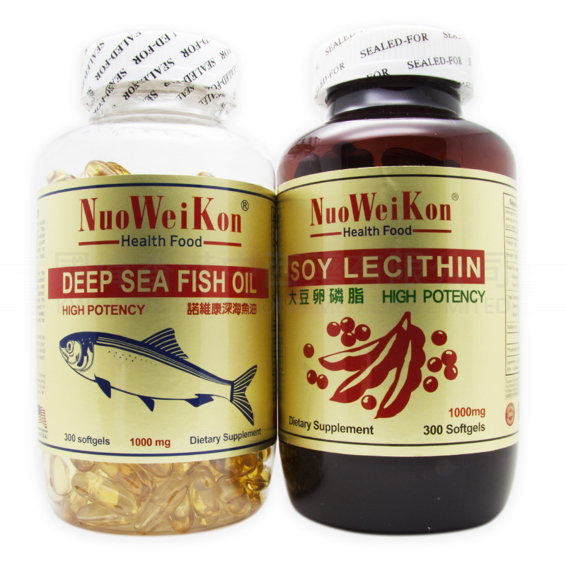 諾維康 深海魚油 (300粒) & 大豆卵磷脂 (300粒) 諾維康 深海魚油 (300粒) & 大豆卵磷脂 (300粒)
