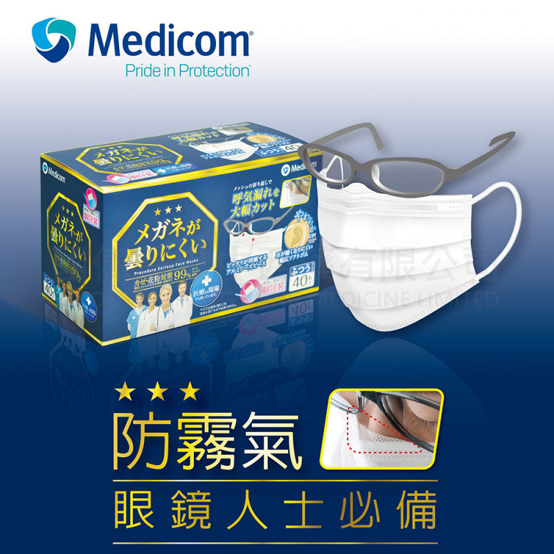 Medicom Anti-fog Earloop Mask (40pcs/ box)