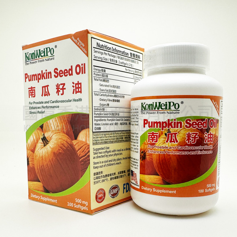 KonWeiPo Pumpkin Seed Oil 500mg (100 Soltgels)