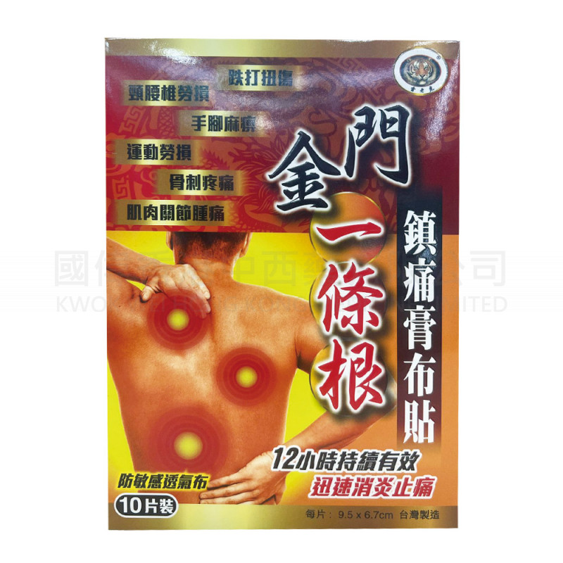 Kinmen Yi Tiao Gen Pain Relief Plaster 9.5x6.7cm (10 Patches) ⭐Buy 3 Get 1 Free⭐